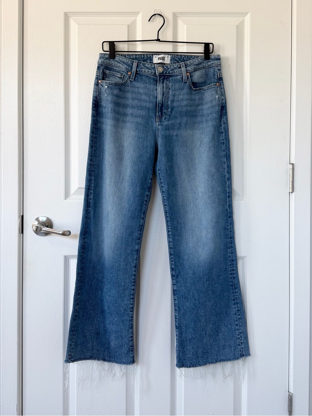 Paige Leenah Ankle High Rise Jean in Medium Henna Wash with Raw Hem - Picture 4 of 10